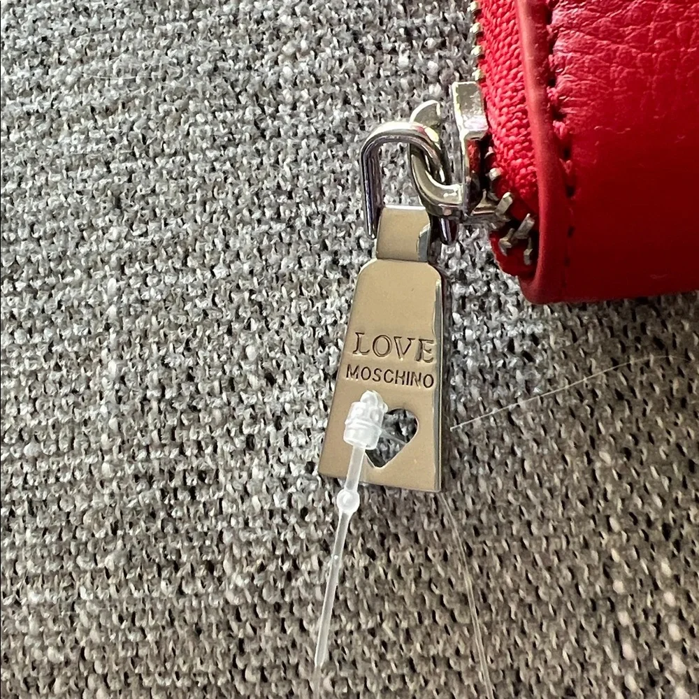 Love Moschino Red Heart Studded Wallet NWT